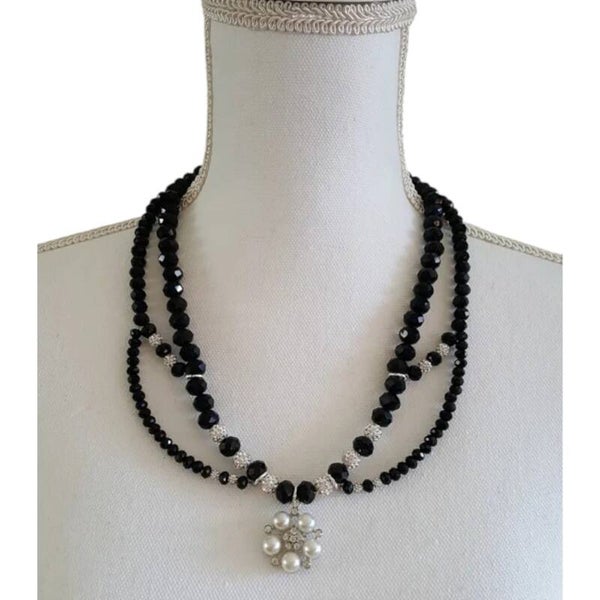 Ketting glaskralen - facet geslepen - glasparelhanger