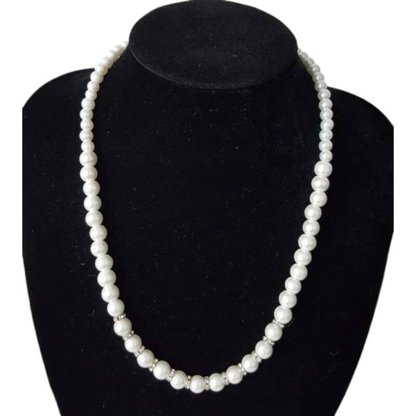 Parelketting wit met strass