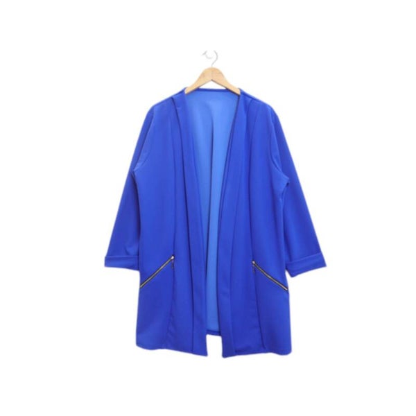 Plussize blauwe blazer