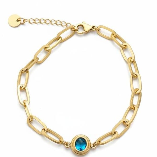Stainless steel gouden chain armband Evil Eye