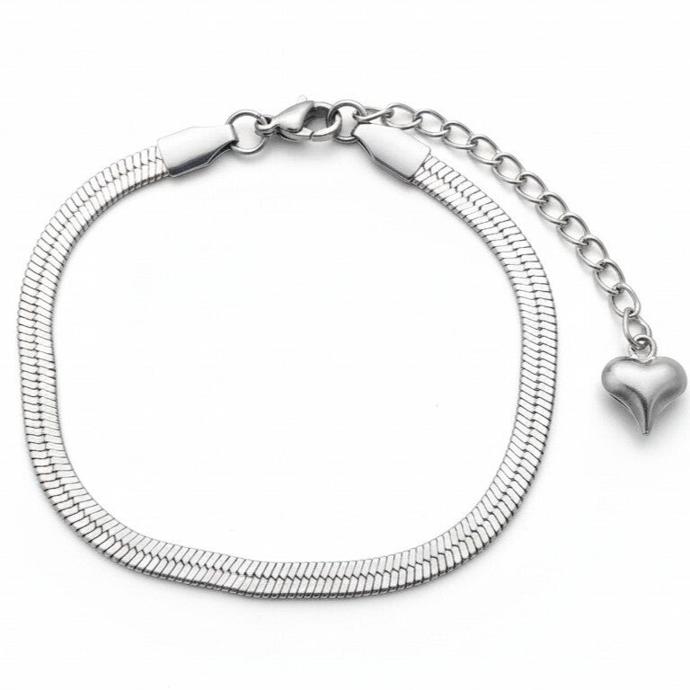 Stainless steel gouden platte snake armband