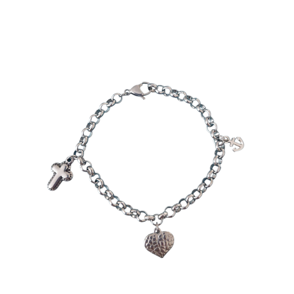 Stainless steel zilveren armband – Geloof, Hoop & Liefde