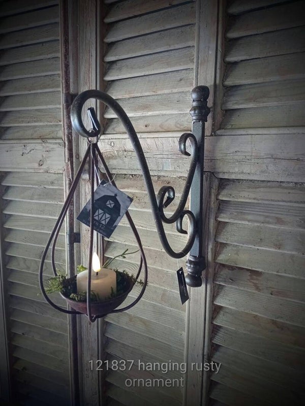 121837 hanging ornament rusty 21 cm hoog