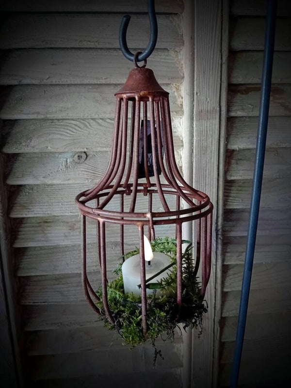 121836 hanging ornament rusty 21 cm hoog