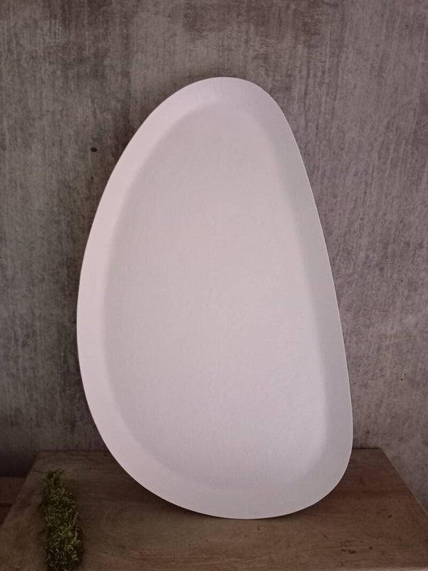 125265  dienblad mat ivory organsiche vorm L
