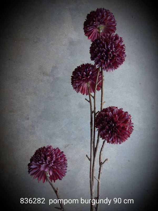 836282 pompom burgundy 90 cm
