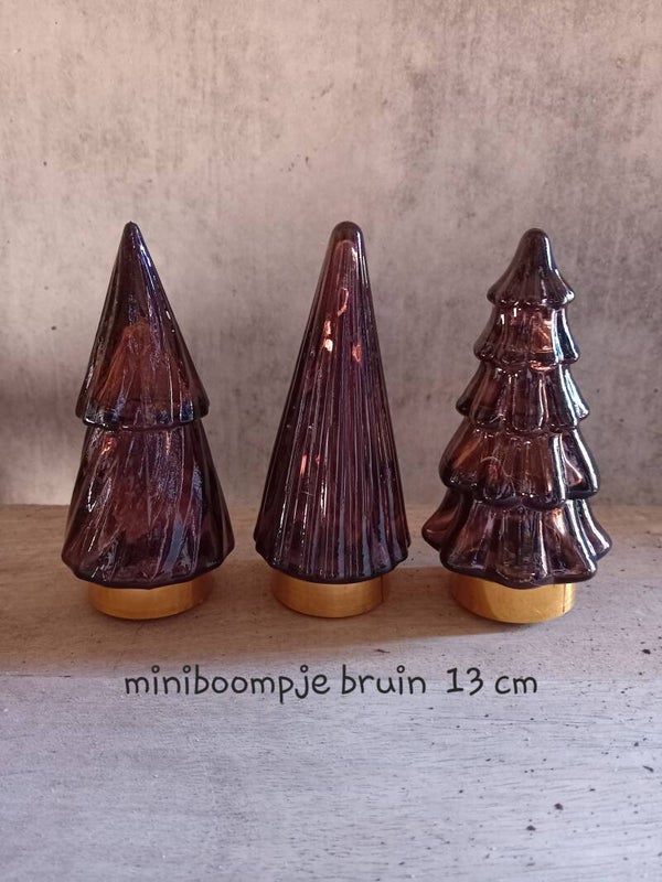 mini glasboompje brown led per 12
