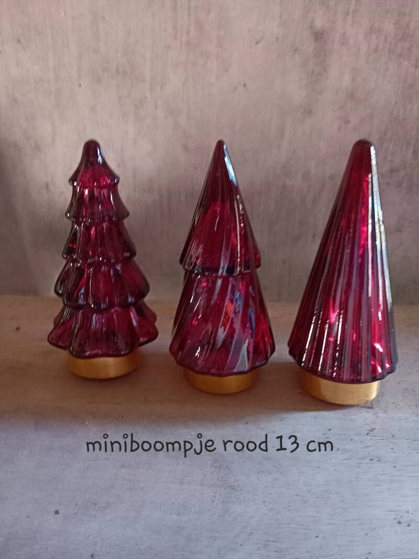 mini glasboompje red led per 12