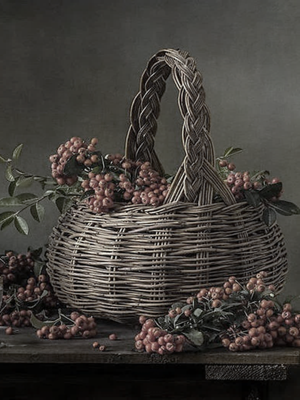 Nostalgisch foto- en tekstbordje no. 894 (4stuks) mand met bessen