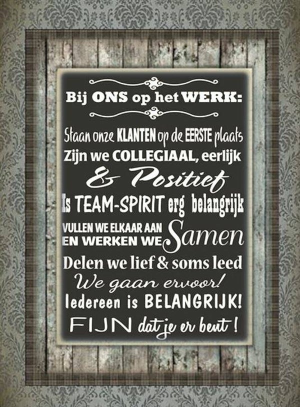 Nostalgisch foto en tekstbordje no.184 (4 stuks) bij ons op het werk