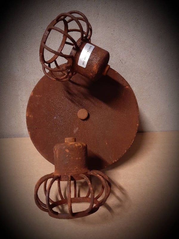 Plafondspot met 2 spots roest