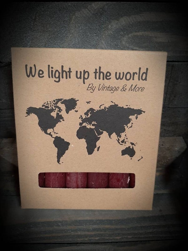 kaarsjes We light up the world   99781130 bordeaux