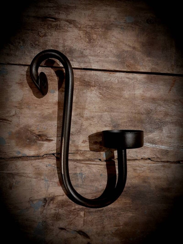 Glaskandelaar waxine zwart ±25 cm