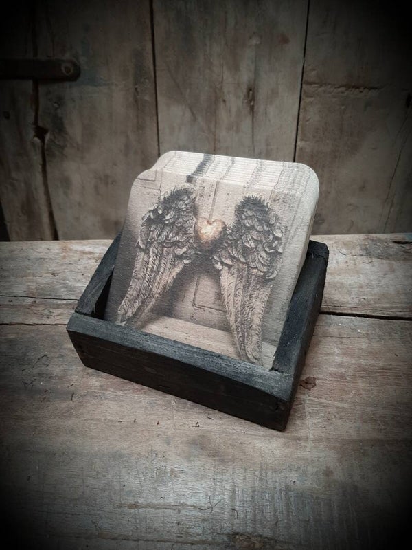 Bakje voor viltjes   ~  zwart handgemaakt