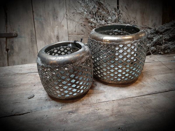 786041 Windlicht antique gold S