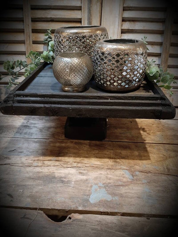 Plateau vierkant zwart handgemaakt