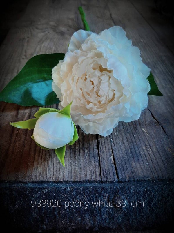 933920  peony white 33 cm