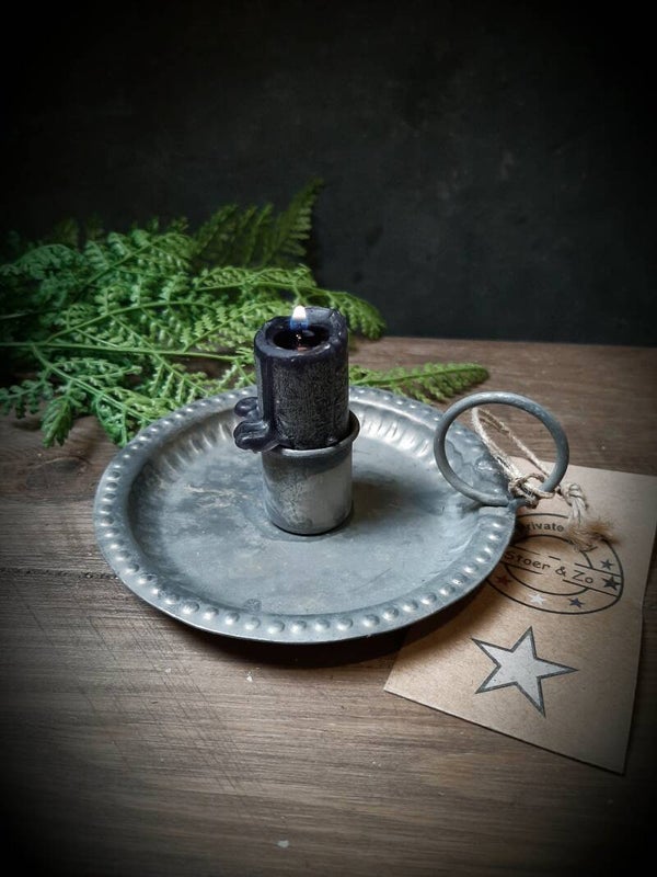 Kandelaar zink .pareldrandje s