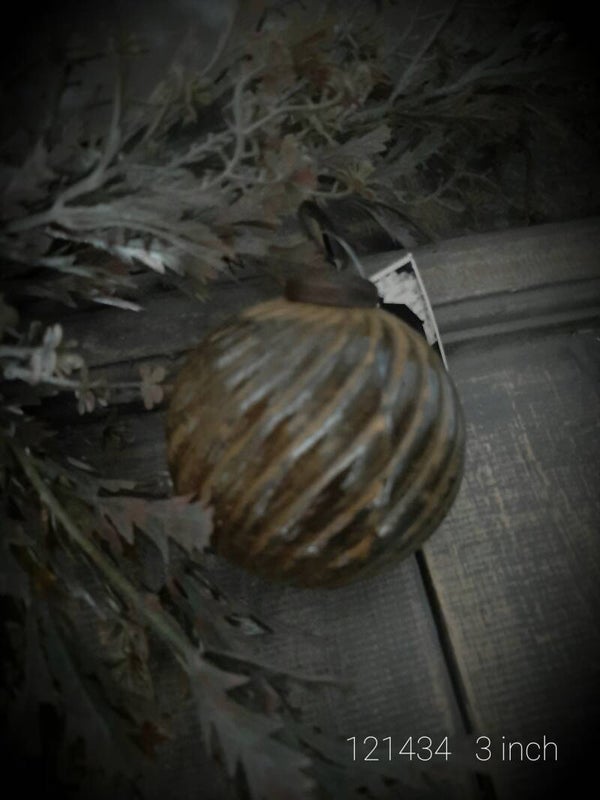 121434   glasbal chiq antique vintage brown gaan per 6