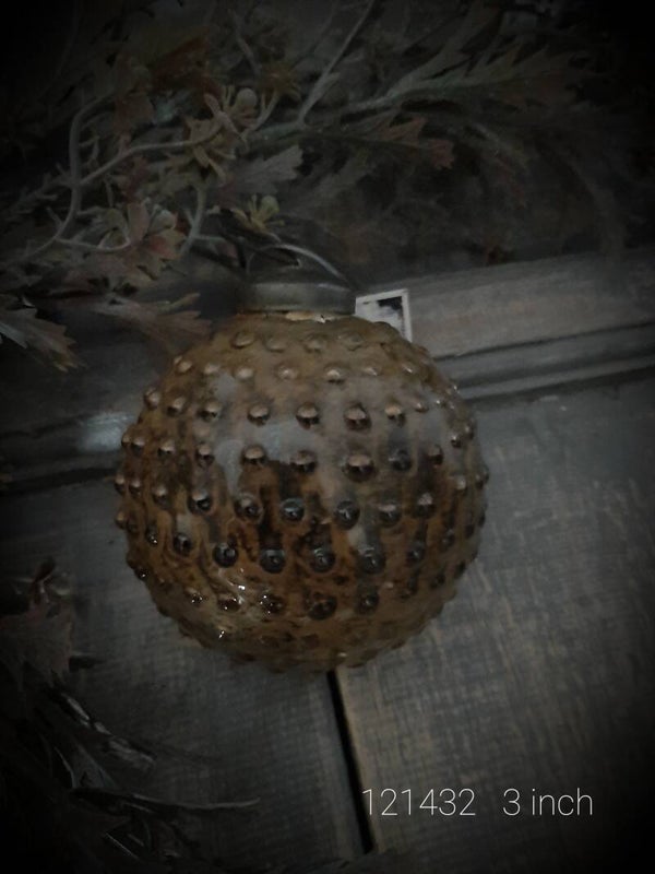 121432  glasbal chiq antique vintage brown gaan per 6