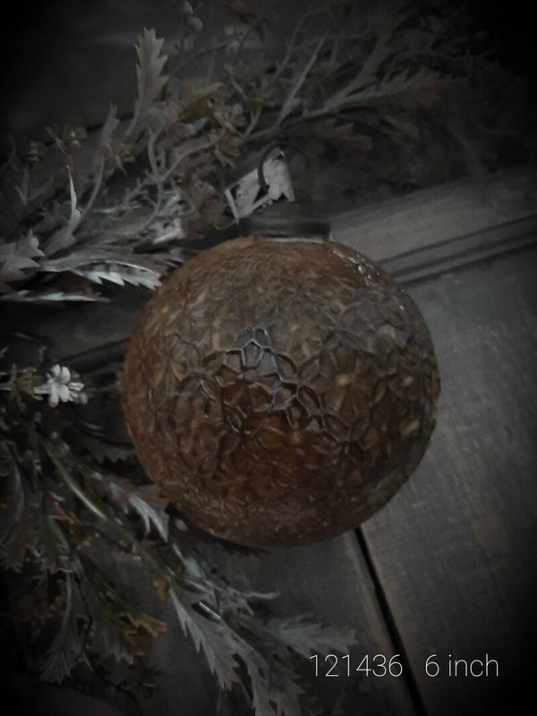 121436  glasbal chiq antique vintage brown gaan per 6