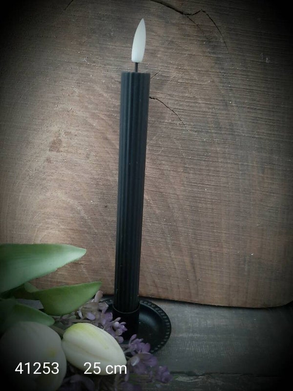 41253 ledkaars 25 cm  set/2   black   gaan per 6