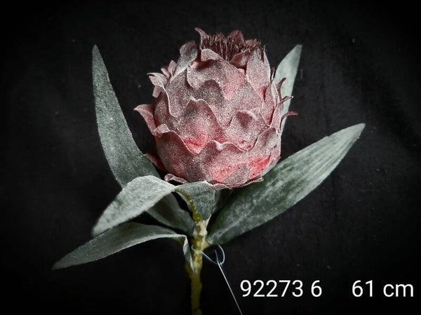 922736 artisjok burgundy flocked 61 cm