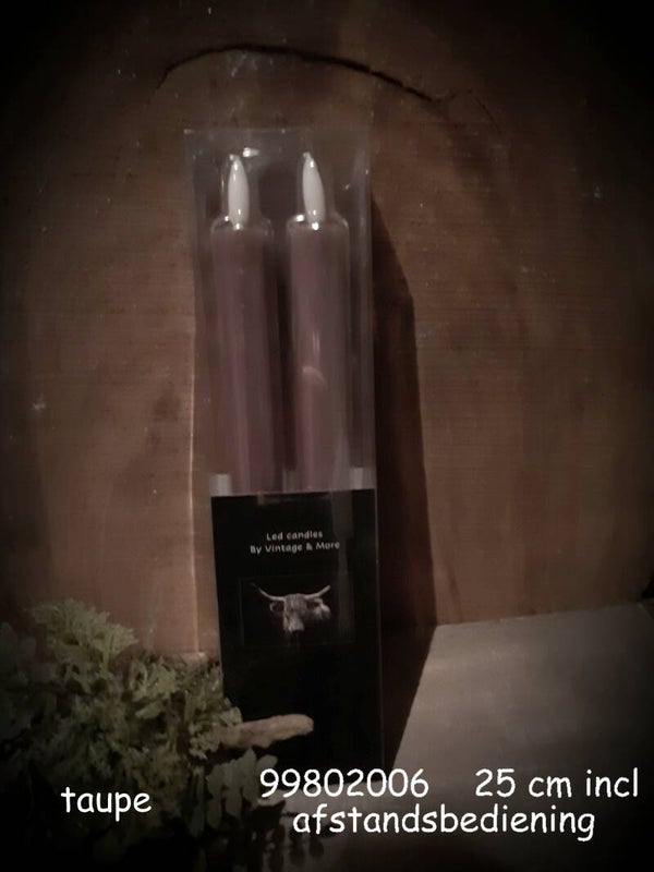 99802006 led dinerkaars taupe 25 cm gaan per 6 pakjes