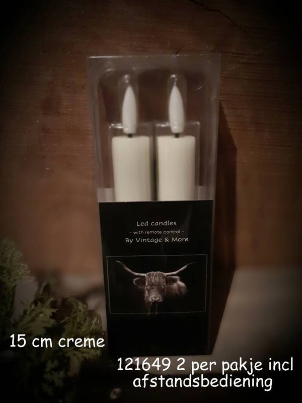 121649 led dinerkaars 15 cm creme gaan per 3 pakjes