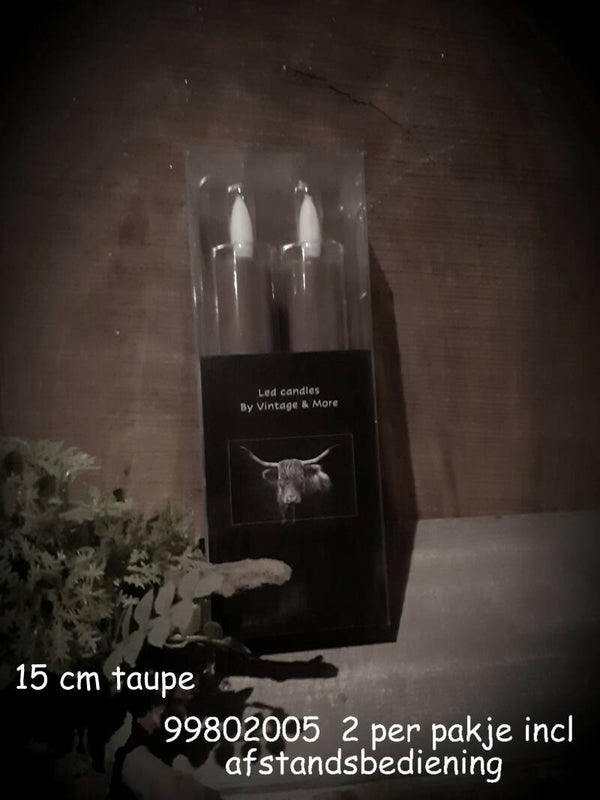 99802005 led dinerkaars 15 cm taupe  gaan per 6 pakjes
