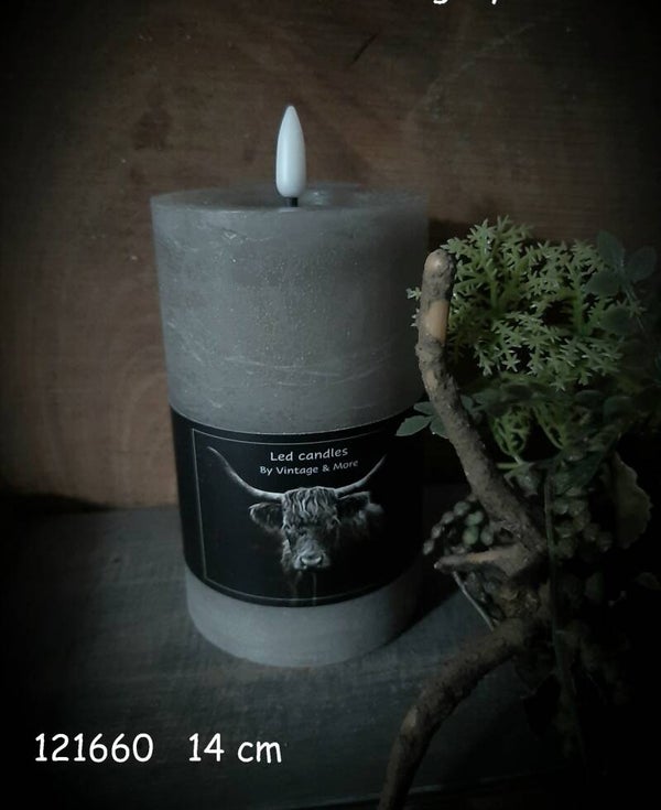 121660 ledkaars 14 cm grey gaan per 3