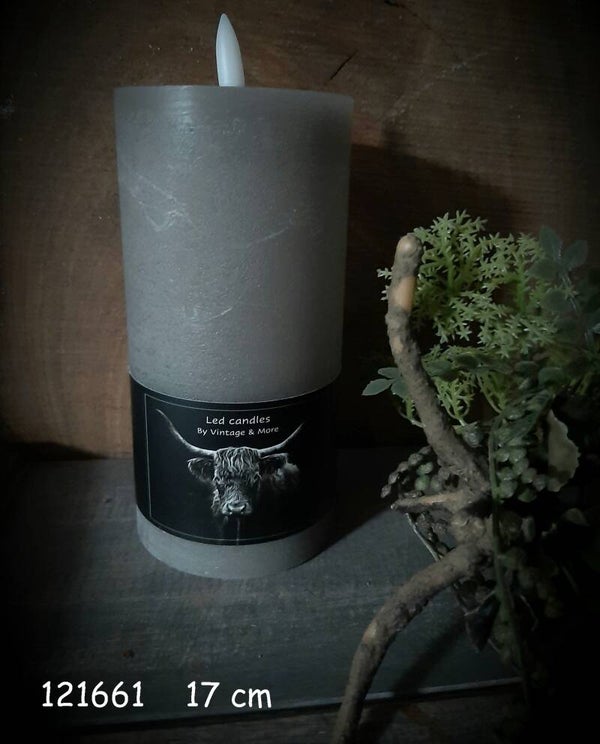 121661 ledkaars 17 cm grey gaan per 3