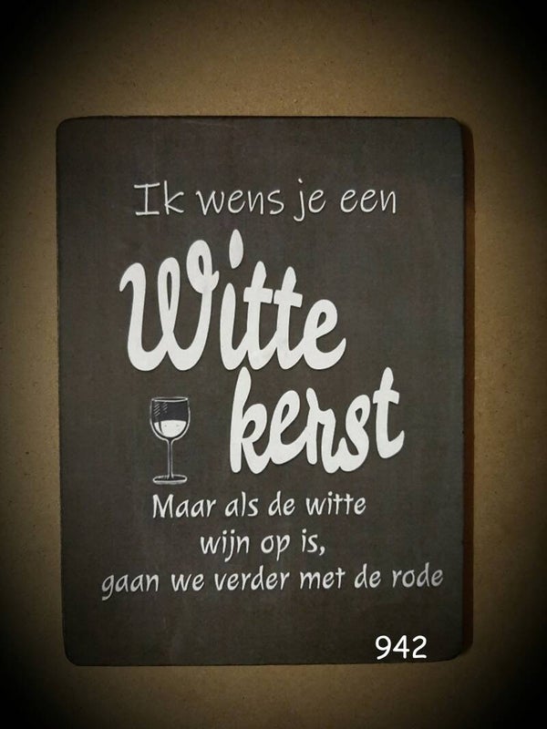 942 bordje  witte wijn kerst gaan per 4