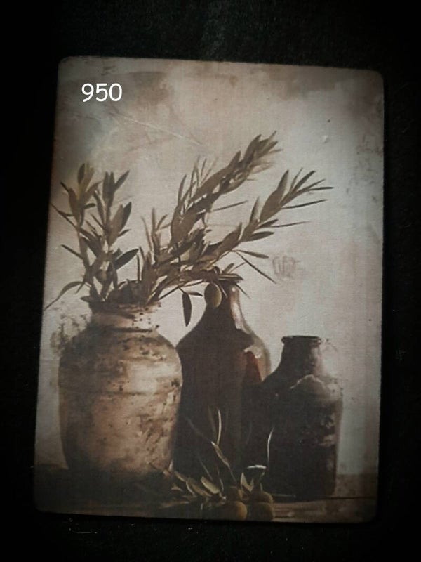 950 foto of tekstbordje olijftak in potten