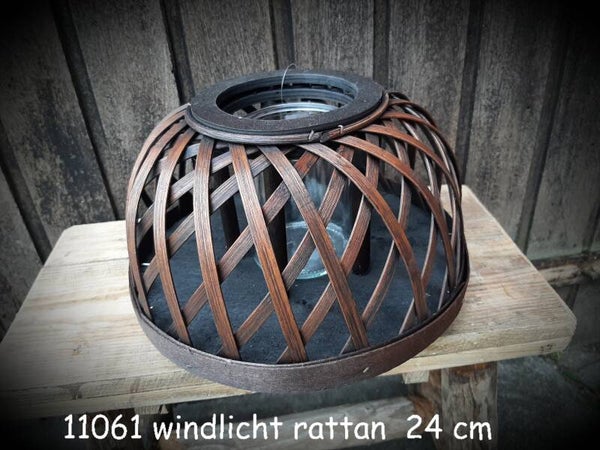 11061 windlicht rattan incl glas