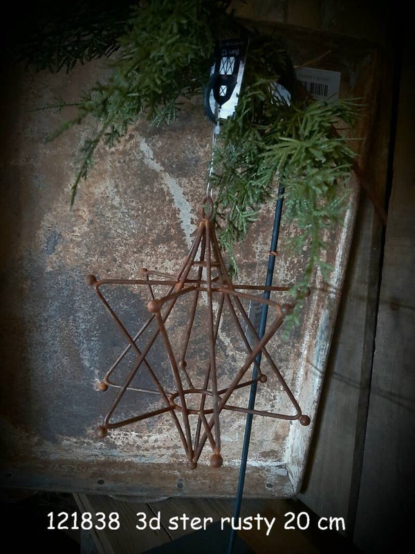 121838 3d ster rusty 21 cm hoog