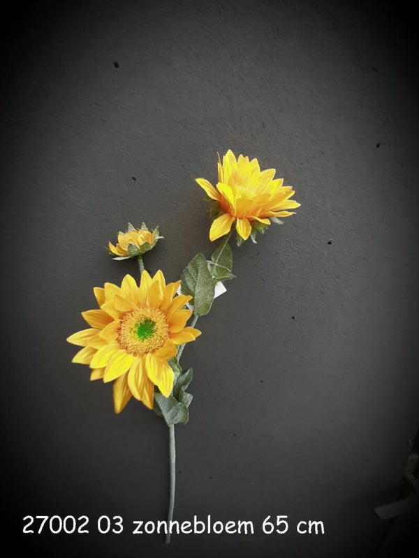 2700303 sunflower  3 bloem op tak   65 cm