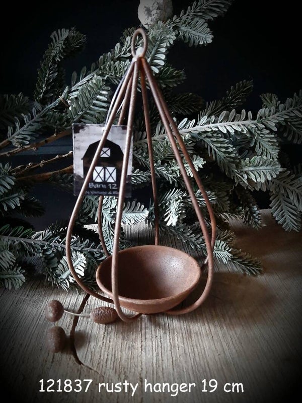 121837 hanging ornament rusty 21 cm hoog