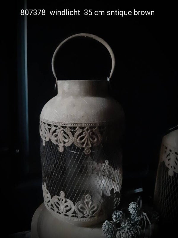 807378 windlicht metaal rustic S