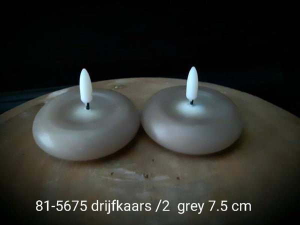 81-5675drijfkaars led set/2  grey