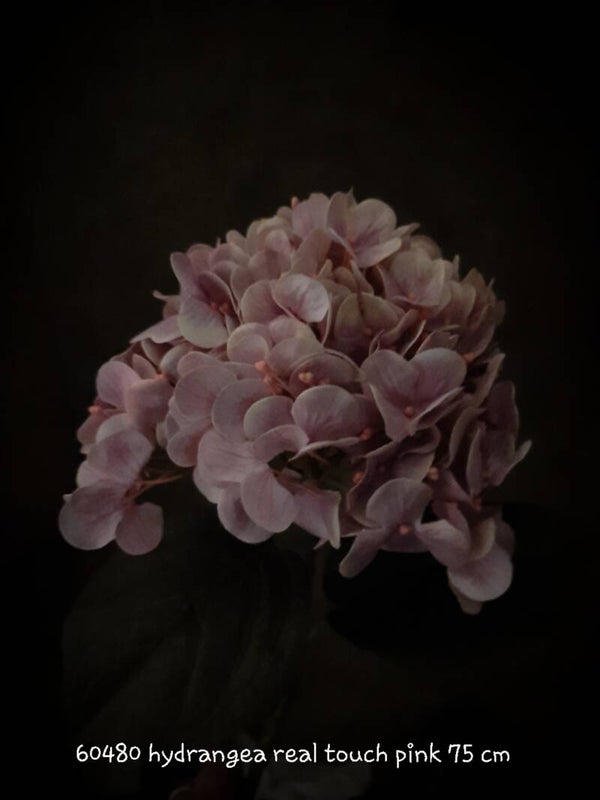 60480 hydrangea real touch  soft pink 75 cm