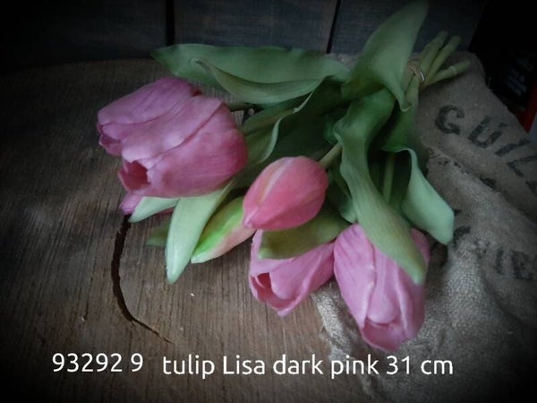 93292 9 tulip Lisa 31 cm gaan per 12  bos pink vintage