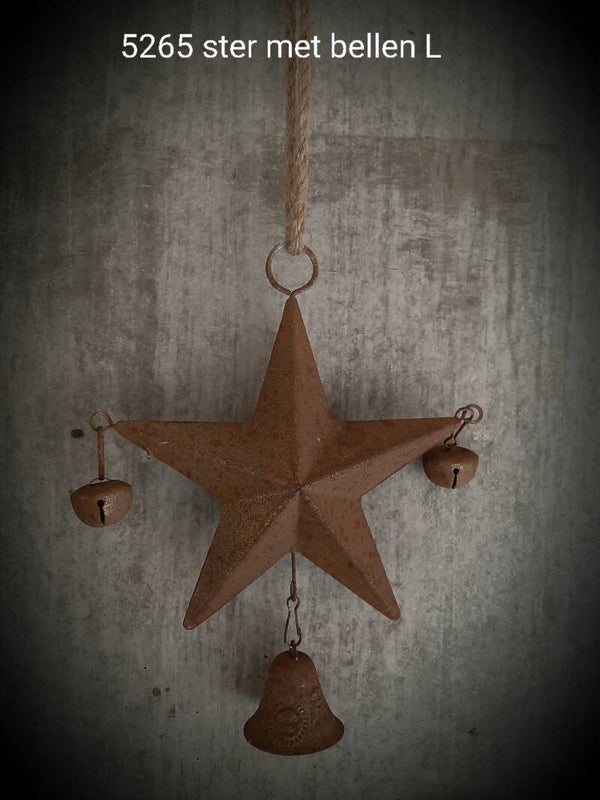 5265 rusty ster met bellen L