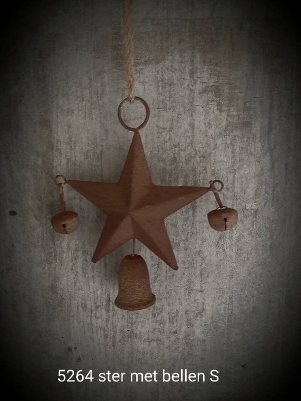 5264 ster met belletjes rusty S