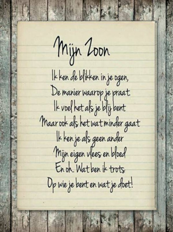 Nostalgisch foto en tekstbordje no. 361 (4 stuks)  mijn zoon