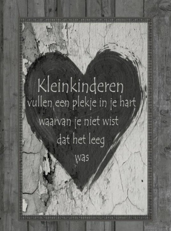 Nostalgisch foto en tekstbordje no. 491 (4 stuks) kleinkinderen hart