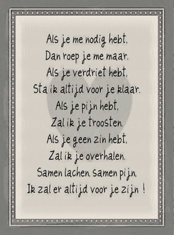 Nostalgisch foto en tekstbordje no. 507 (4 stuks)  als je me nodig hebt