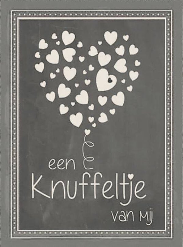 Nostalgisch foto en tekstbordje no. 509 (4 stuks)knuffeltje  hartjes