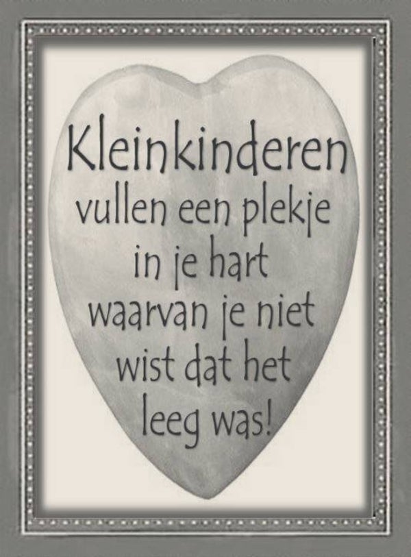 Nostalgisch foto en tekstbordje no. 515 (4 stuks) kleinkinderen hart grijs