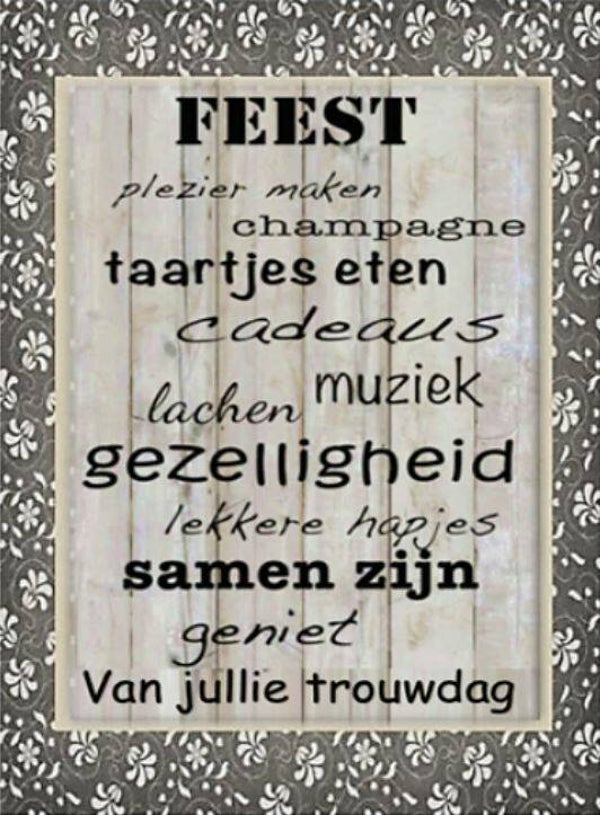Nostalgisch foto en tekstbordje no. 528 (4 stuks)feest kader grijs